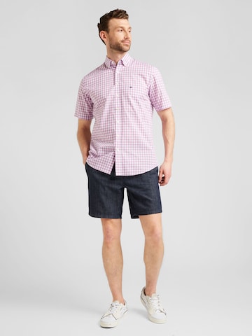FYNCH-HATTON Regular fit Button Up Shirt 'Summer Vichy' in Purple