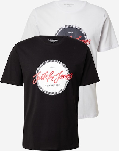 JACK & JONES T-Shirt 'JJURBAN' en rouge foncé / noir / blanc, Vue avec produit