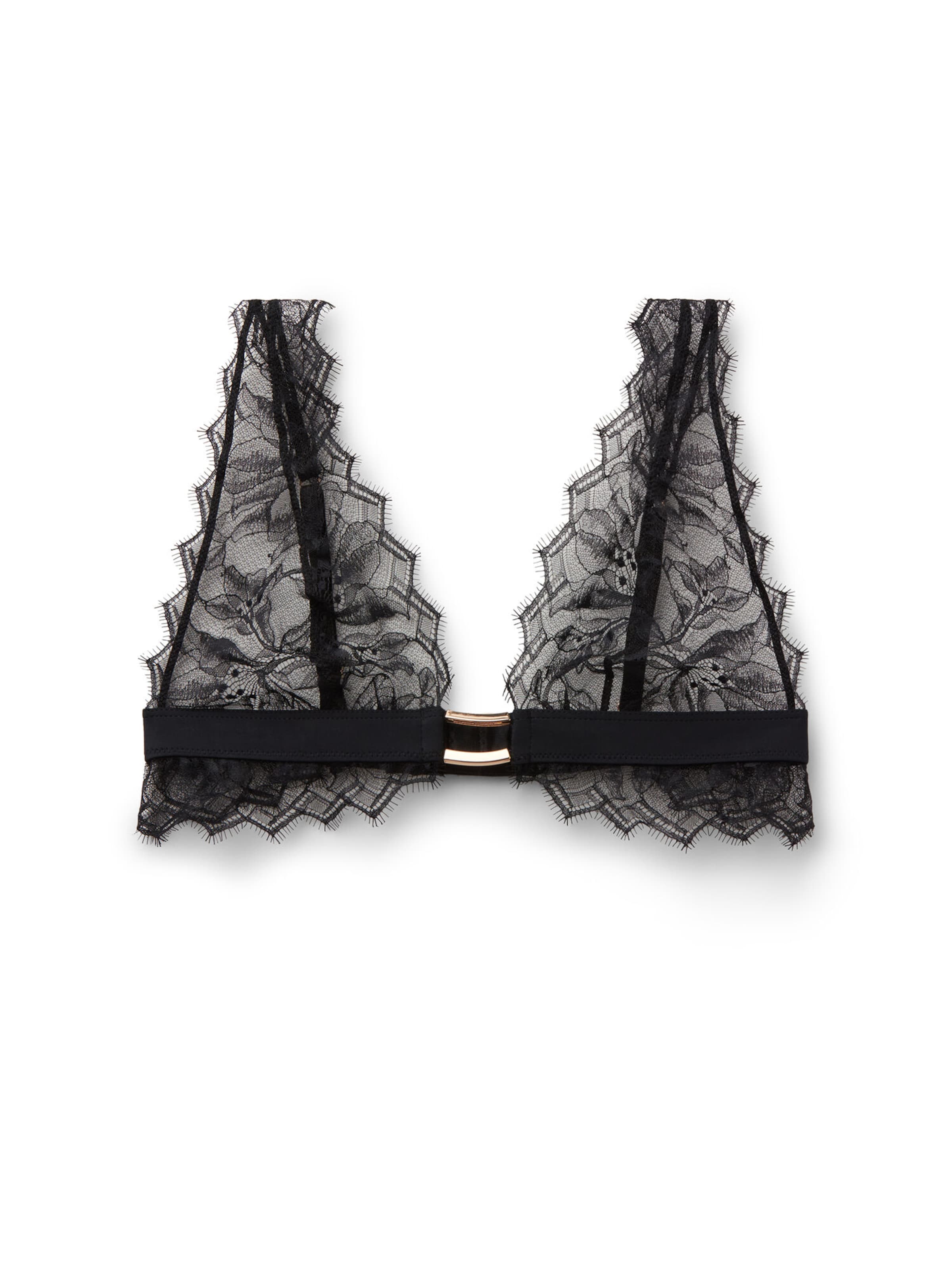 INTIMISSIMI Triangle Bra 'Playful Glamour' in Black: front