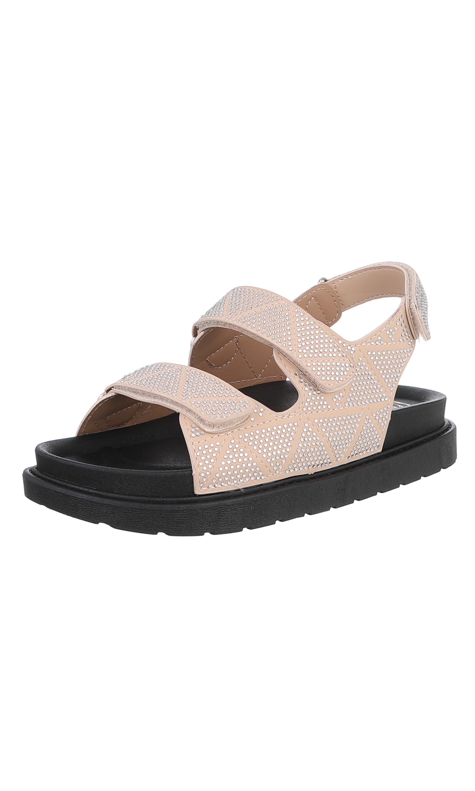 Ital-Design Strap Sandals in Beige: front