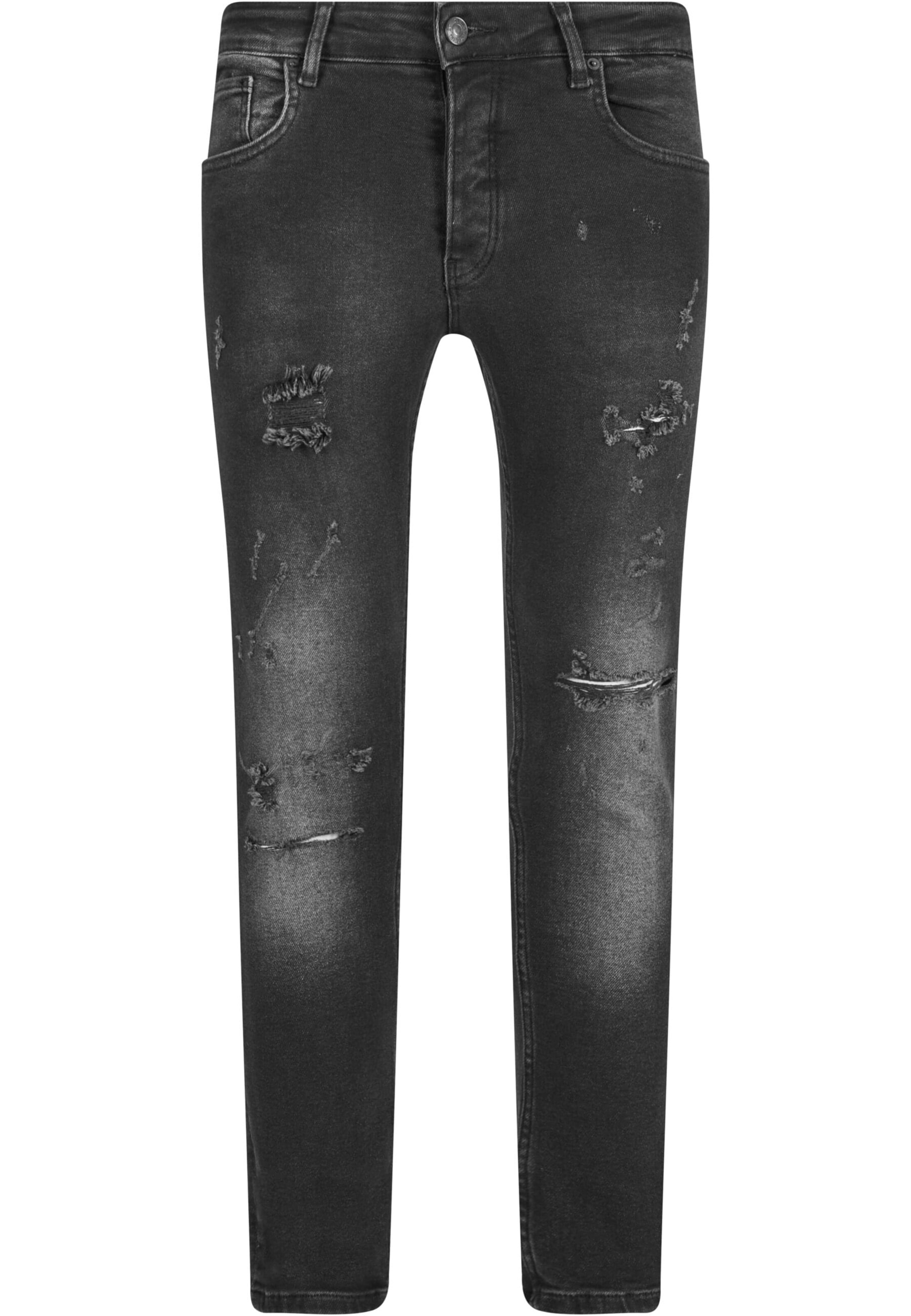 2Y Premium Slimfit Jeans in Schwarz: Vorderseite