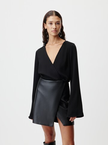 Body a camicia 'Dyliah' di LeGer by Lena Gercke in nero: frontale