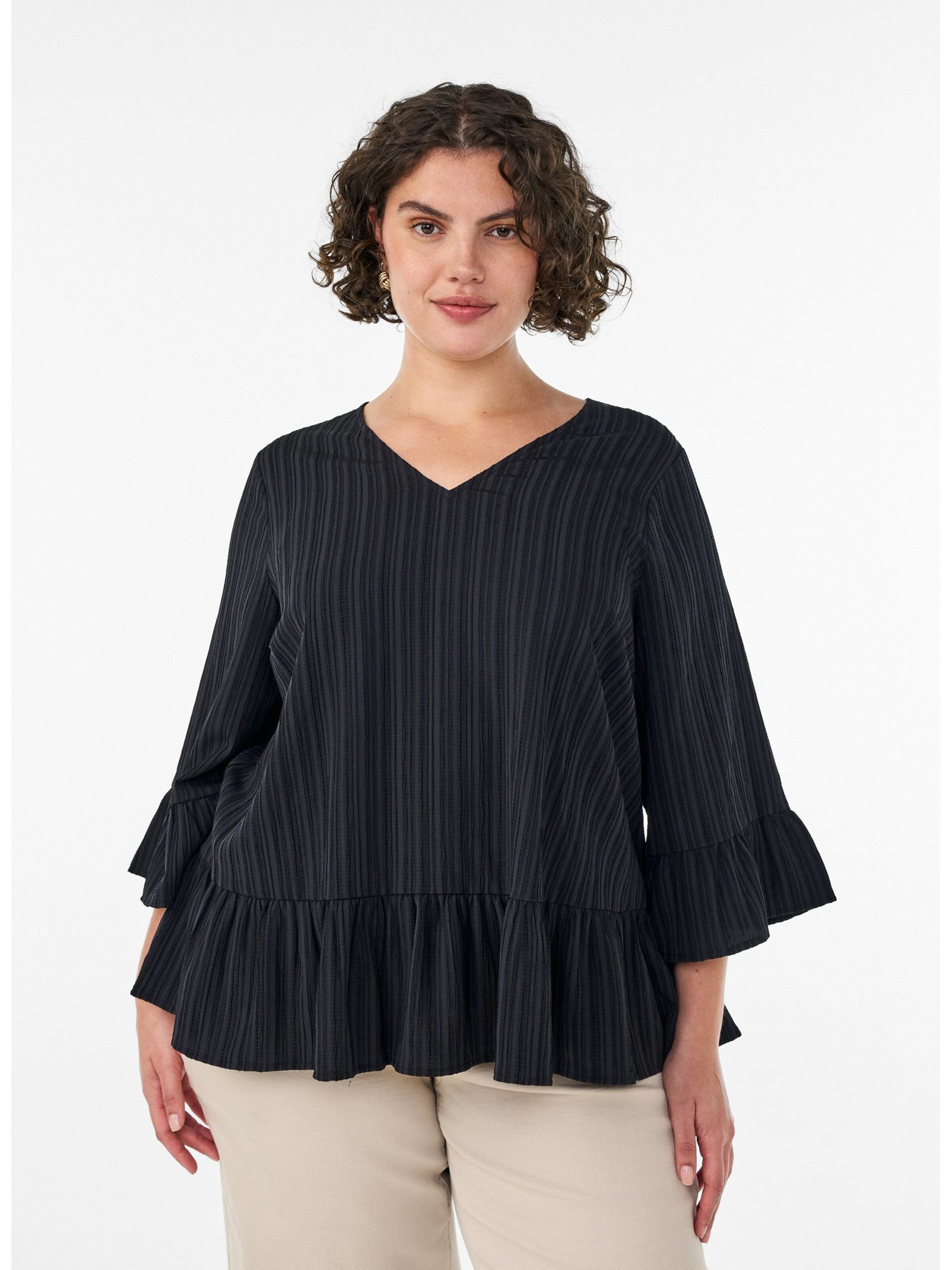 Zizzi Bluse 'MYASHA' i sort