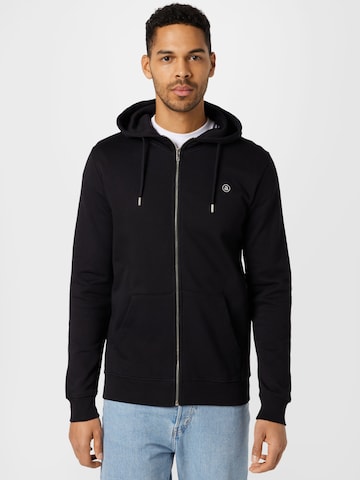 anerkjendt Zip-Up Hoodie 'ELLIOT' in Black: front