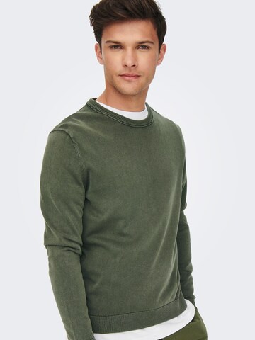 Only & Sons Sweter 'Clark' w kolorze zielony