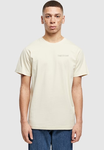 Mister Tee T-Shirt 'Take It Easy Plants' in Beige