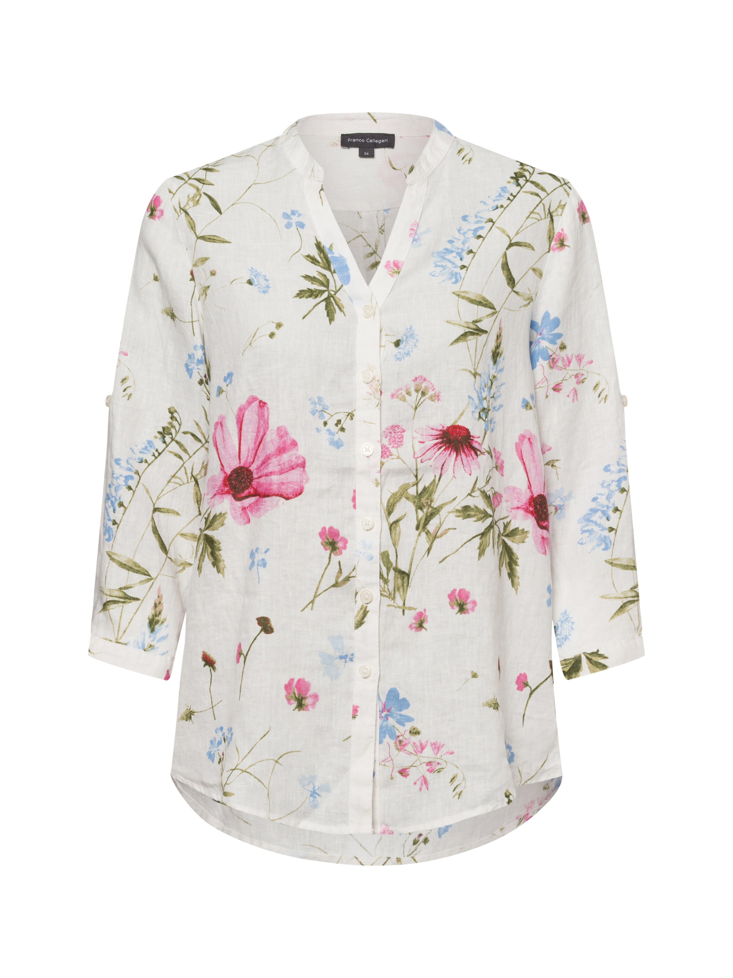 Franco Callegari Leinenbluse ' ' in Weiß: Vorderseite