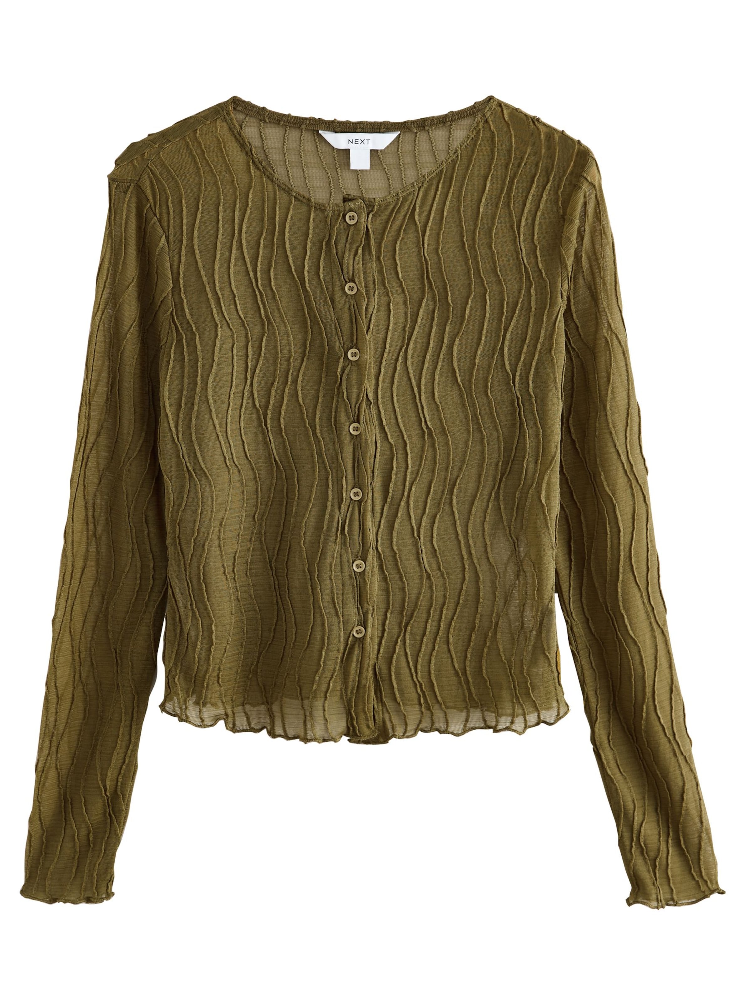 Next Плетена жилетка в зелено: отпред