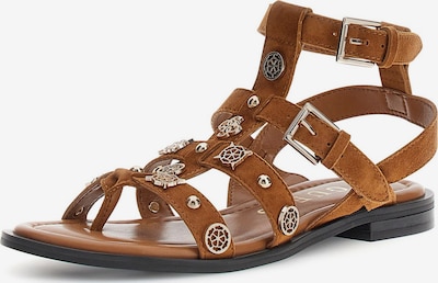 Šlepetės per pirštą 'YAZZA2' iš GUESS, spalva – ruda (konjako), Prekių apžvalga