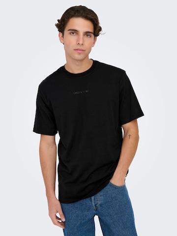 Only & Sons Shirt 'Levi' in Black: front