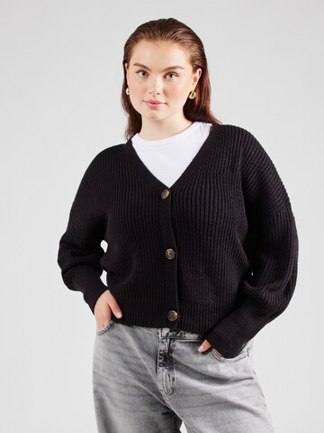 Vero Moda Curve Strickjacke 'Lea' in Schwarz: Vorderseite