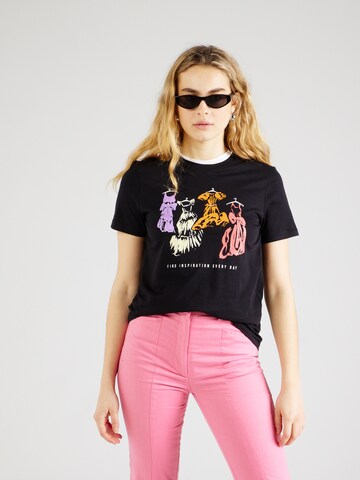 T-shirt 'PRETTY' ONLY en noir : devant