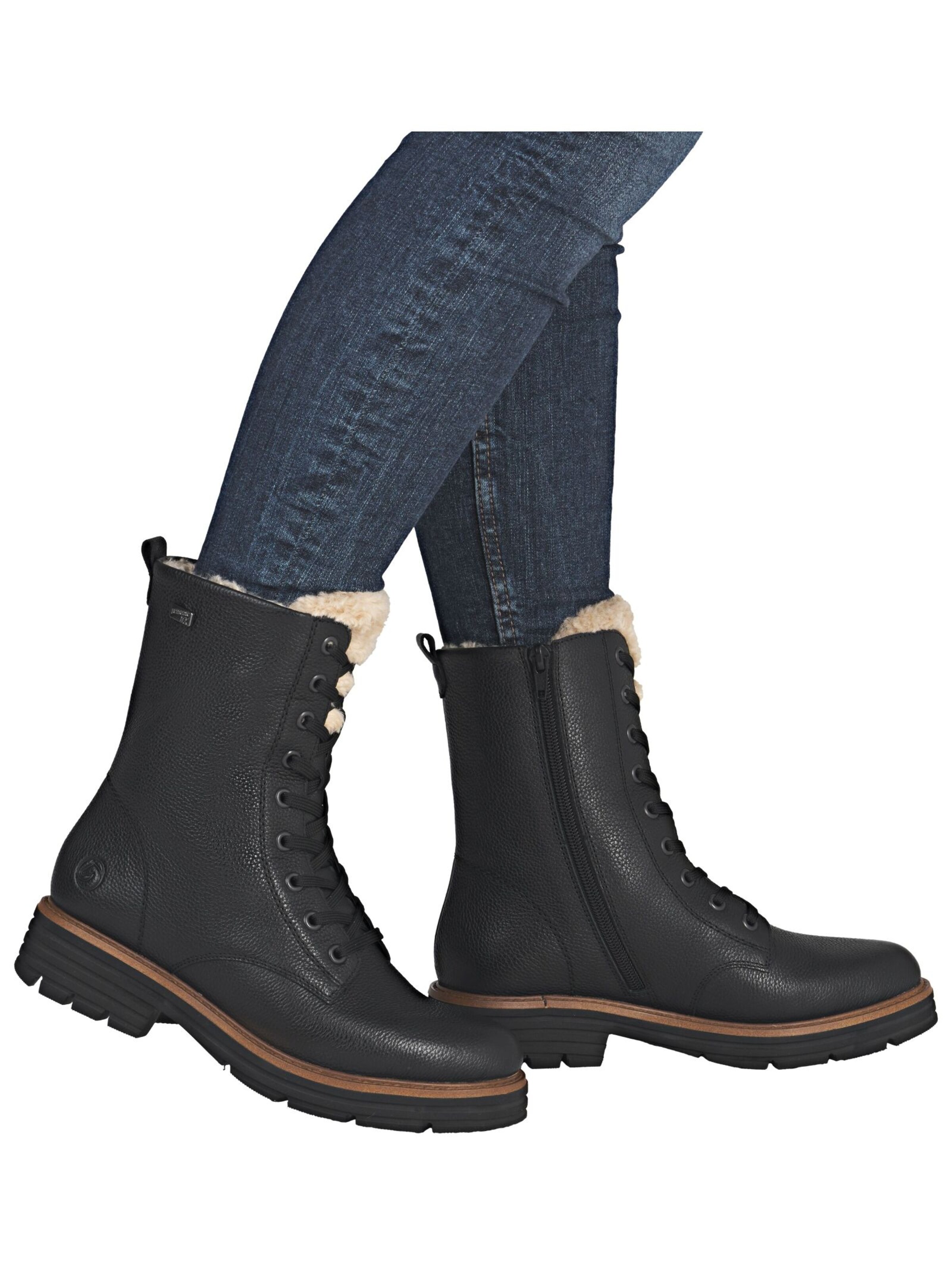 REMONTE Schnürstiefelette in Schwarz: Vorderseite