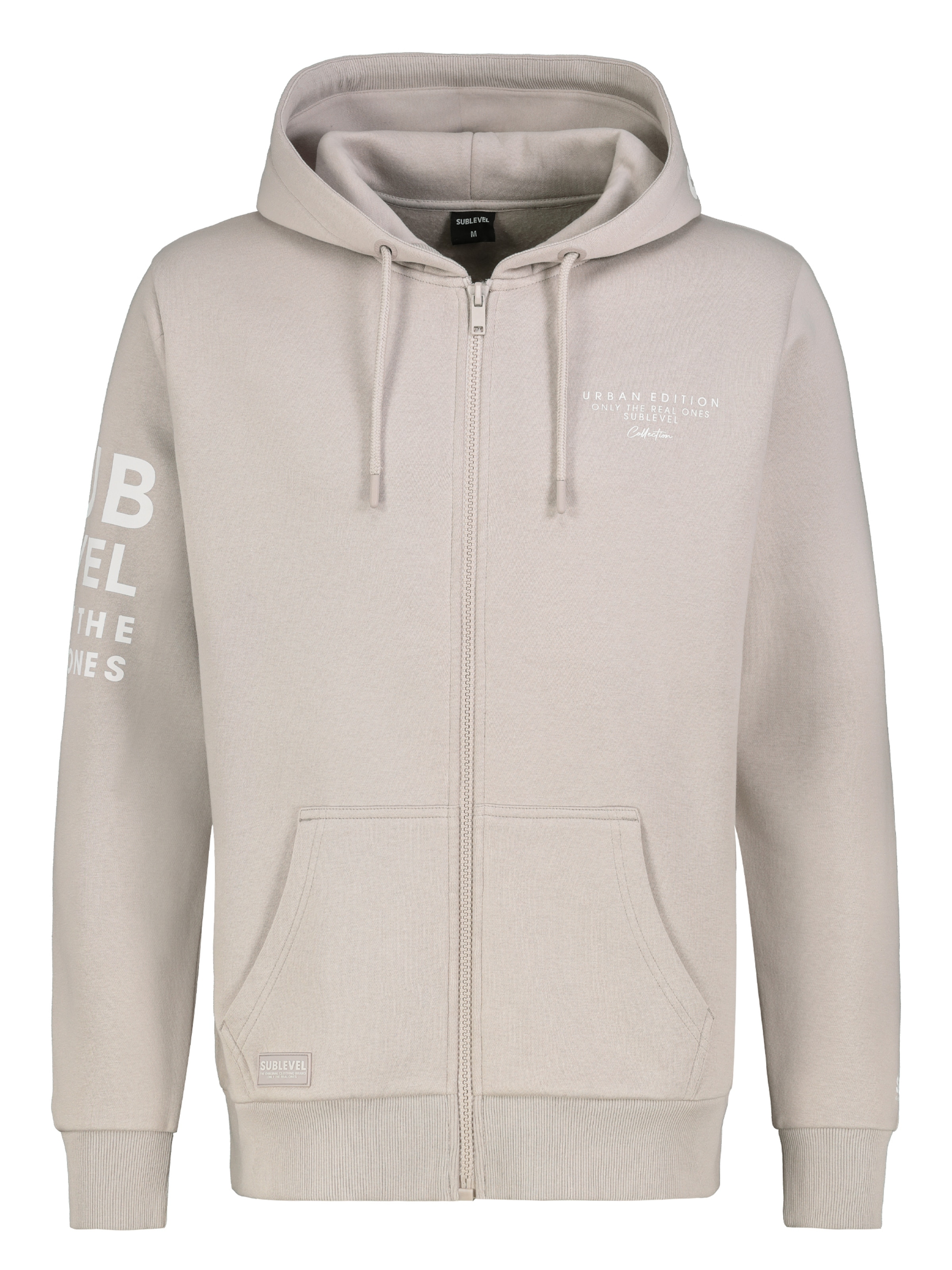 Sublevel Sweatjacke in beige / weiß, Produktansicht