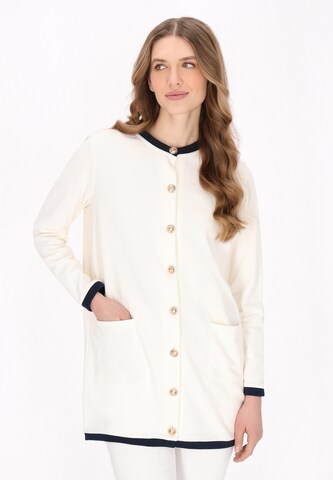 DreiMaster Maritim Gebreid vest in Wit: voorkant