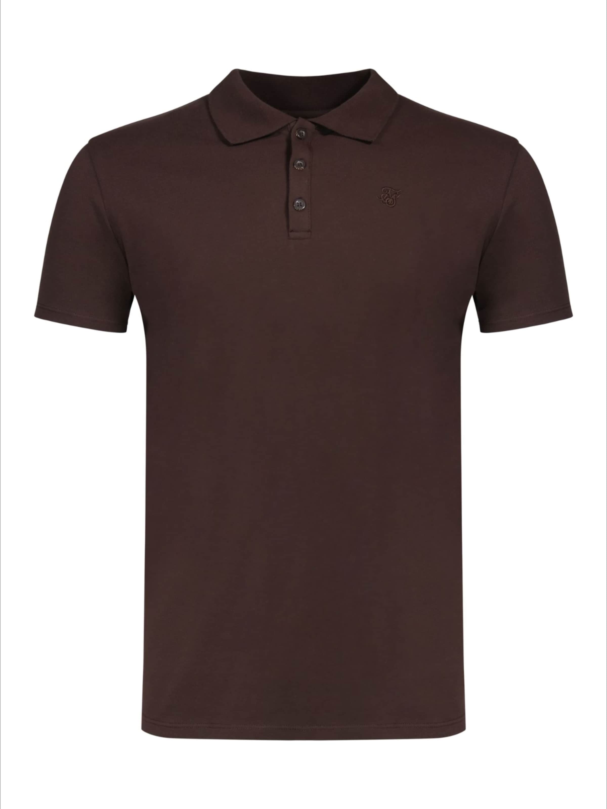 T-Shirt SikSilk en marron : devant