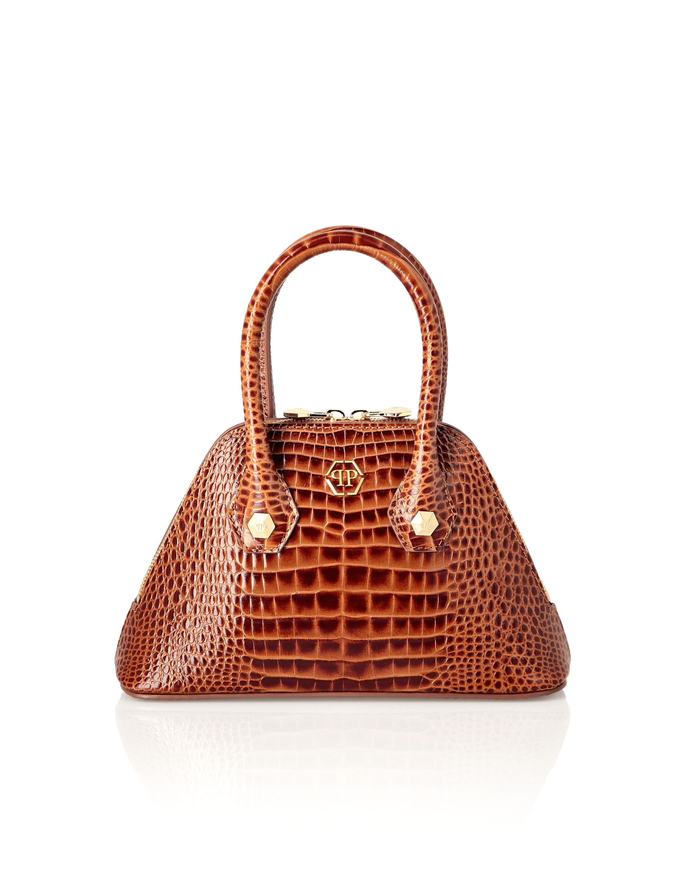 Philipp Plein - Malas de tiracolo 'Cocco' em castanho: frente