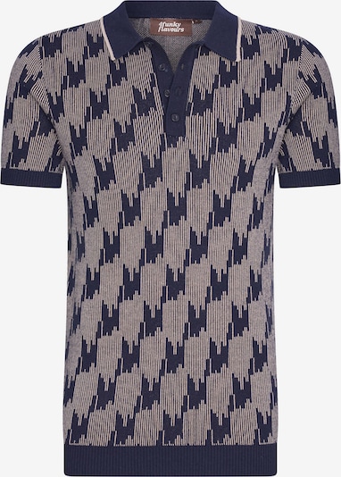 4funkyflavours T-Shirt 'Good To Know' in dunkelblau / grau, Produktansicht