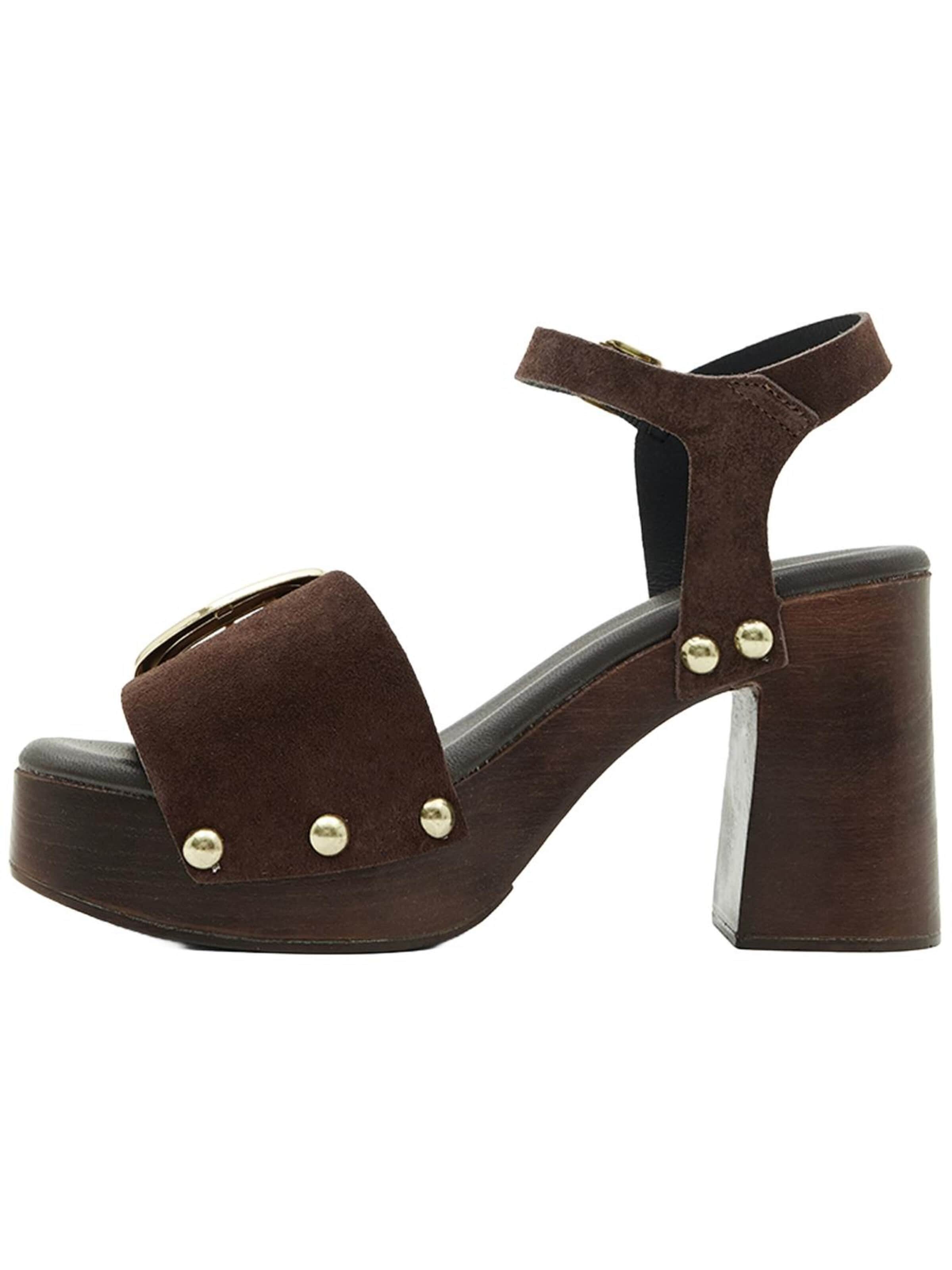 Desa - Sandalias con hebilla 'Plateau-Sandalen' en marrón