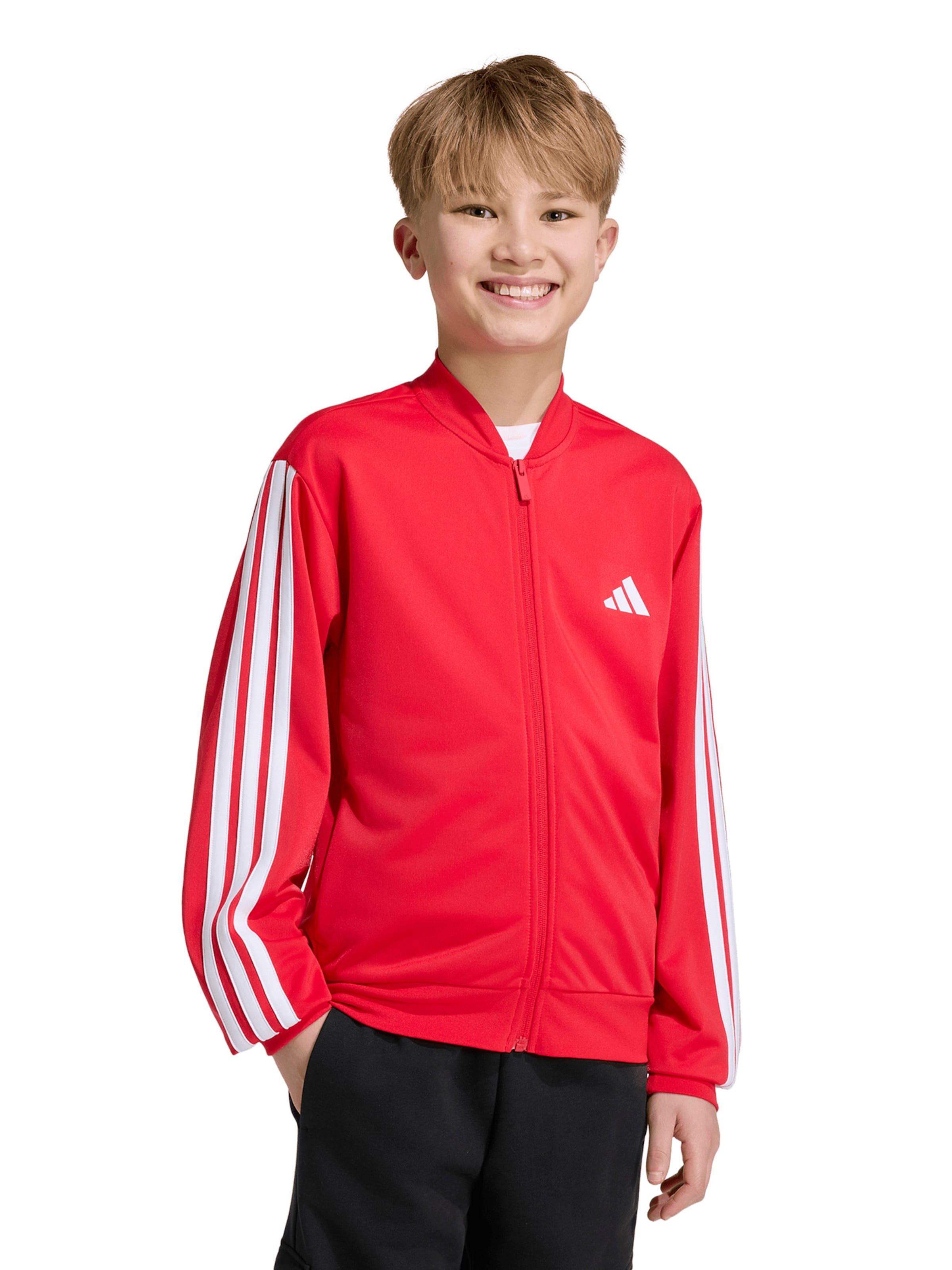 Bluză cu fermoar sport de la ADIDAS SPORTSWEAR pe roșu: față