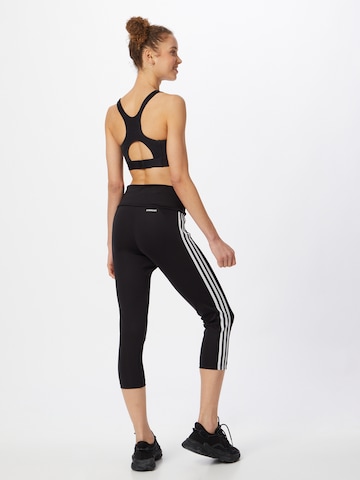 ADIDAS SPORTSWEAR Skinny Fit Спортен панталон 'Designed To Move High-Rise 3-Stripes 3/4' в черно