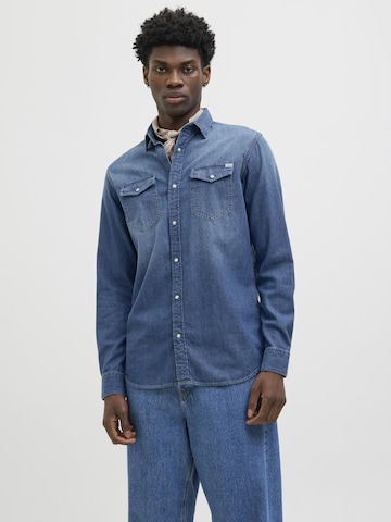 mėlyna JACK & JONES Standartinis modelis Marškiniai 'Sheridan': priekis