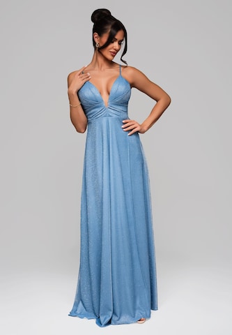 Robe de soirée Ombre en bleu : devant