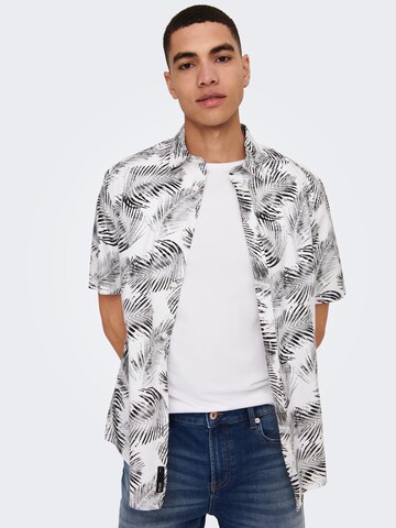 Only & Sons Regular fit Overhemd 'Bes' in Wit: voorkant