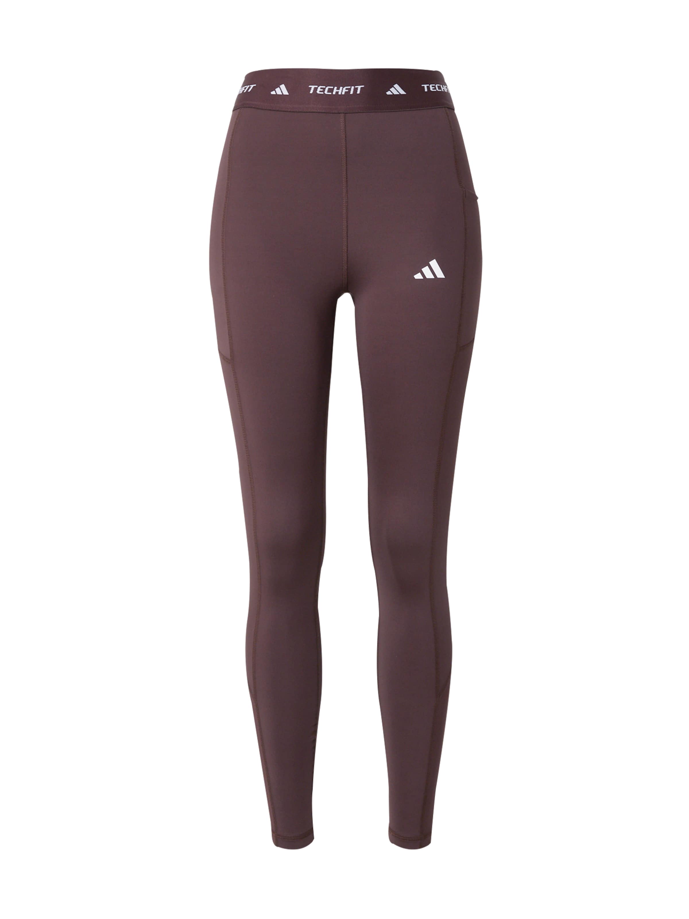 ADIDAS PERFORMANCE Workout Pants 'STASH' in Brown: front