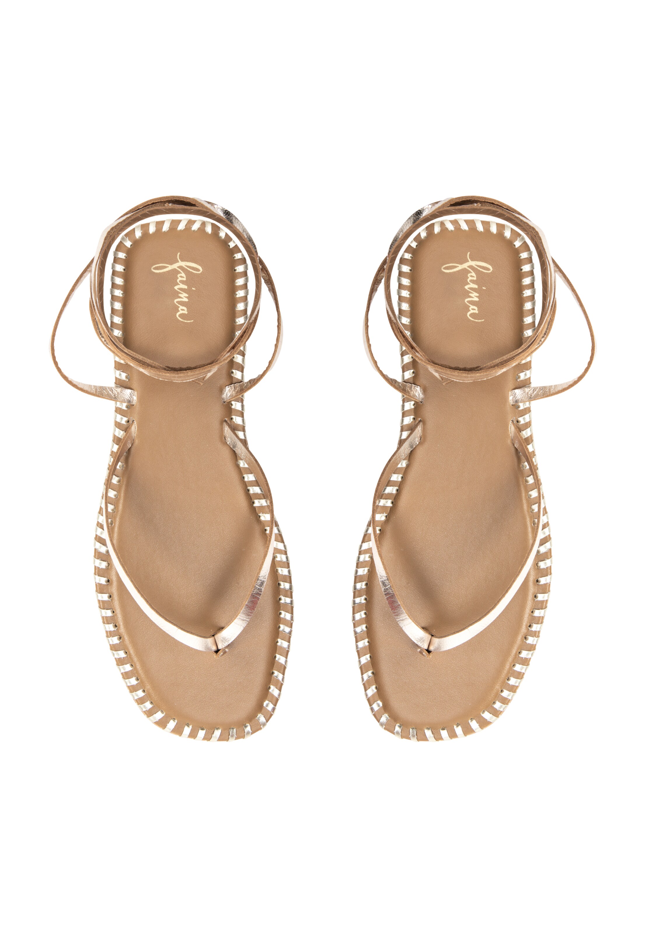 faina Sandalen met riem in Goud