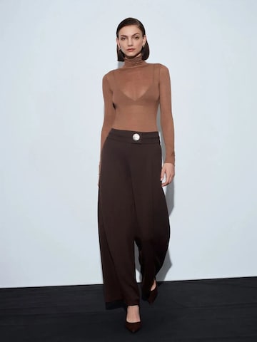 Dilvin Wide leg Pants in Brown