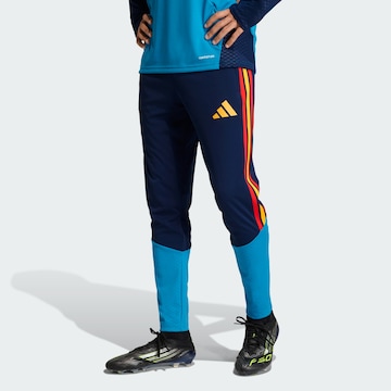 ADIDAS PERFORMANCESlimfit Sportske hlače 'Spanien 26 Tiro' - plava boja: prednji dio