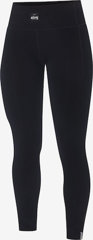 Eivy Funktionstight Pocket Wool Rib Tights in Schwarz: Vorderseite