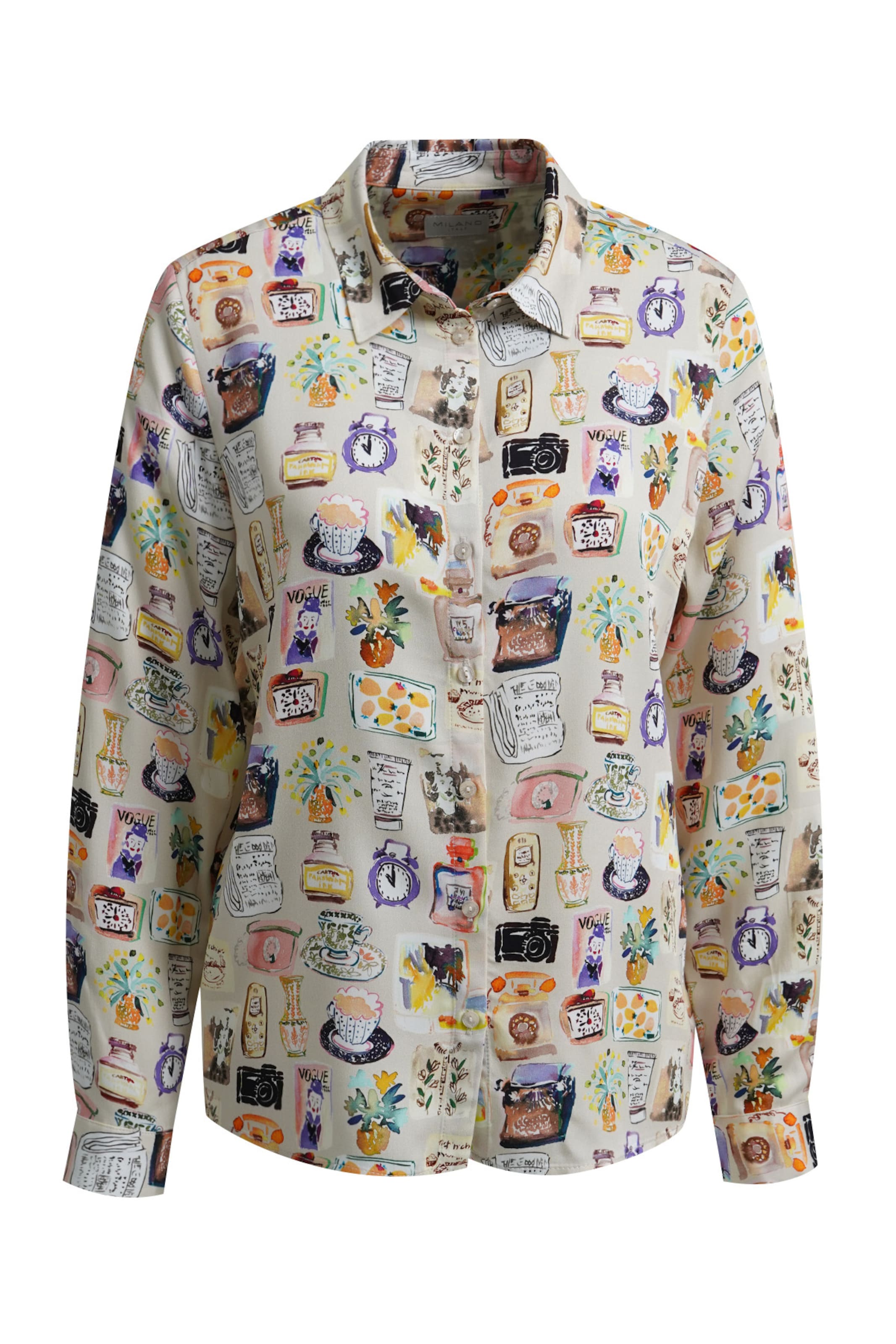 Milano Italy Blouse in White: front