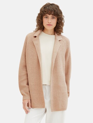 TOM TAILOR Knit Cardigan in Beige: front