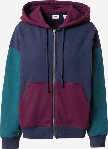 LEVI'S ® Zip-Up Hoodie 'Graphic Liam Hoodie' in Blue: front