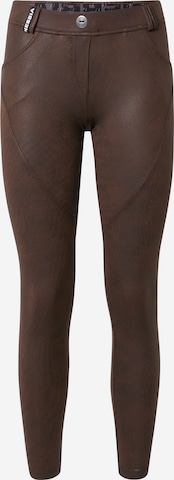 NEBBIA Workout Pants in Brown: front