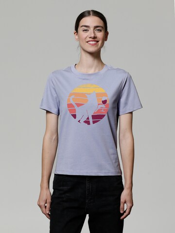 Watapparel Shirt ' Sunset Katze & Rotwein ' in Purple: front