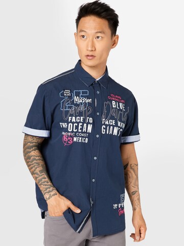 CAMP DAVID Regular fit Overhemd in Blauw: voorkant