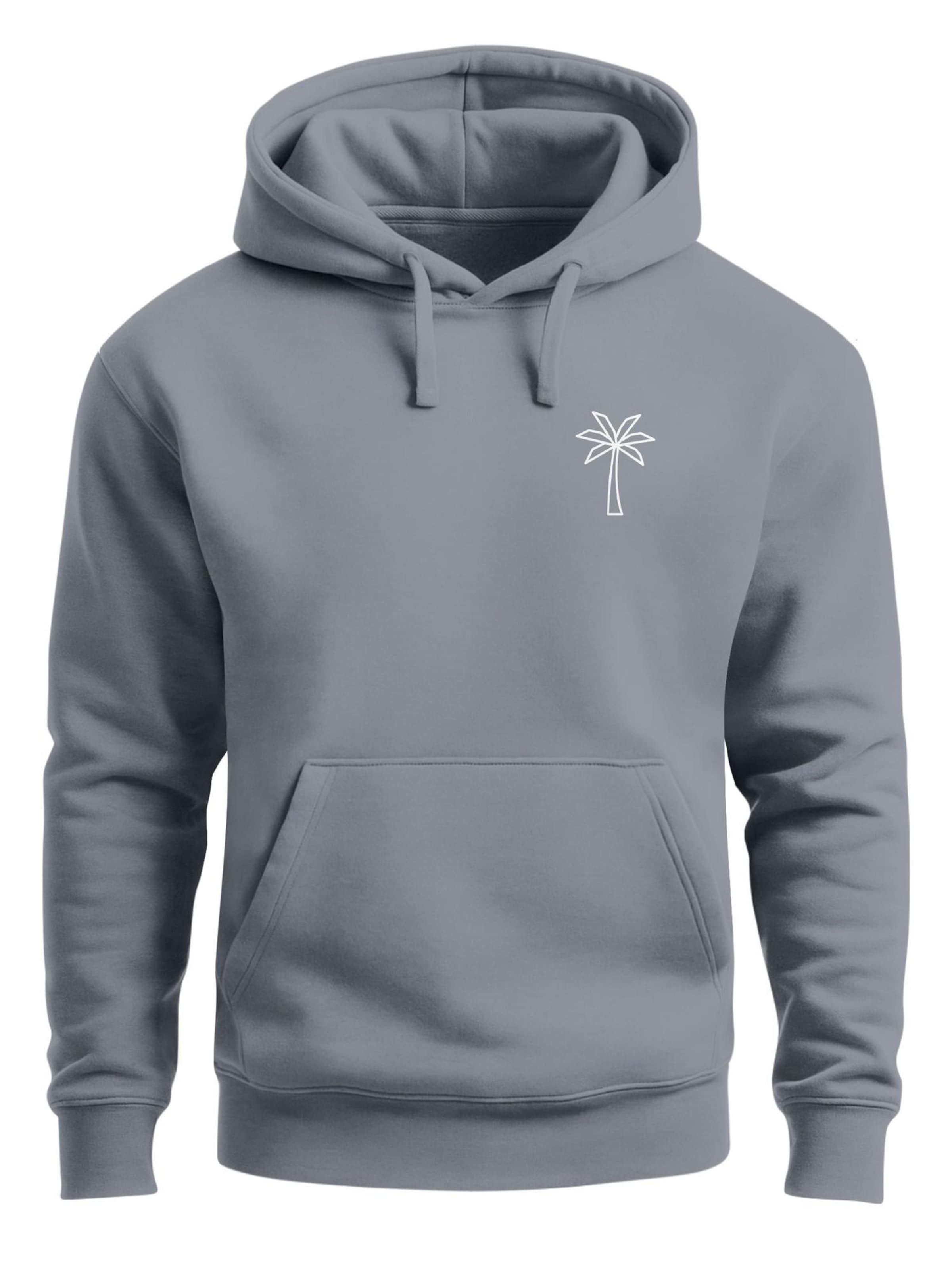 Neverless Sweatshirt 'Palme Polygon' in Grey: front