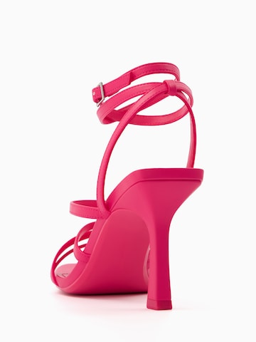 Bershka Páskové sandály – pink