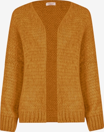 SASSYCLASSY Oversizestrickjacke in Gelb: Vorderseite