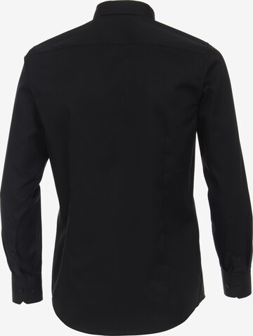 VENTI Slim fit Button Up Shirt in Black