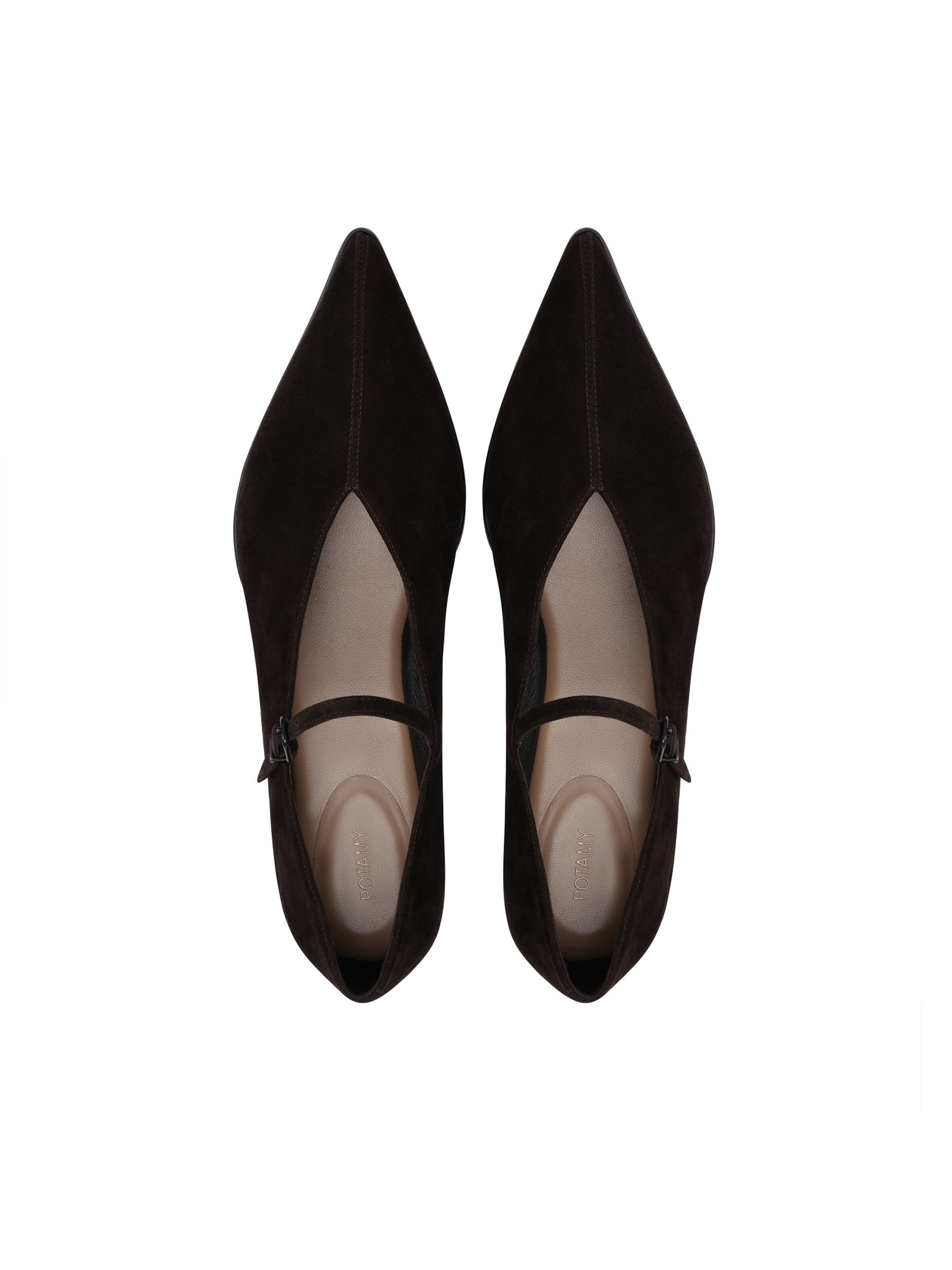 Potamy Ballet Flats with Strap in Brown