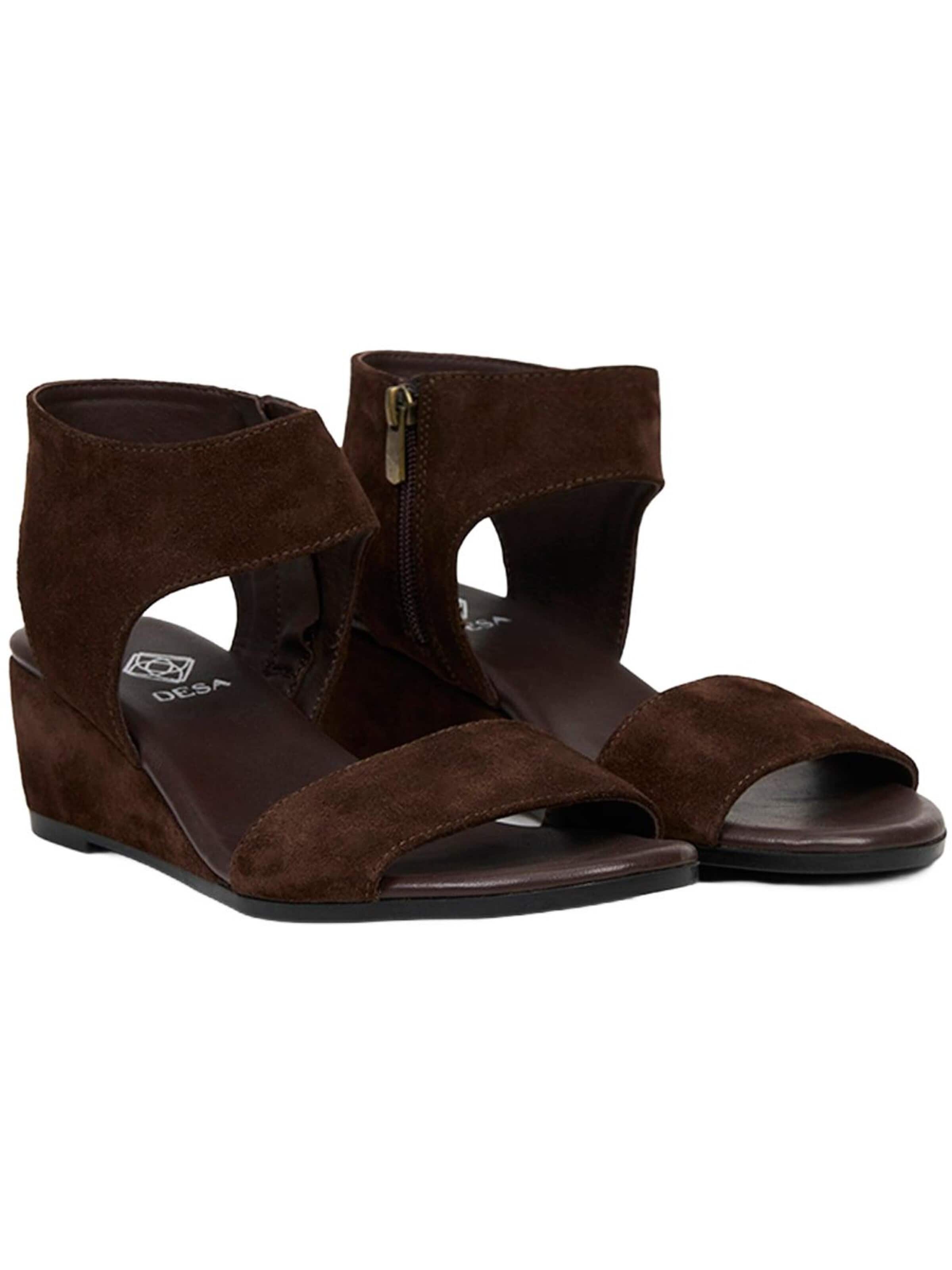 Desa Teenslipper 'Keilsandalen' in Bruin: voorkant