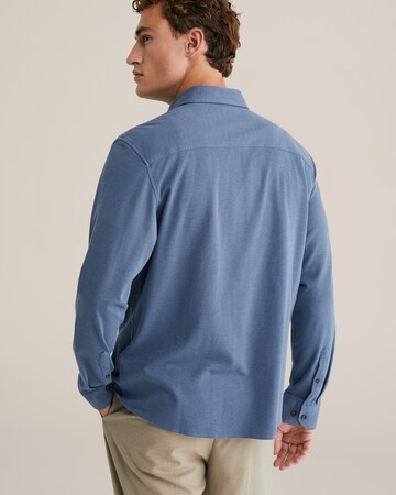 WE Fashion Regular fit Button Up Shirt in Blue