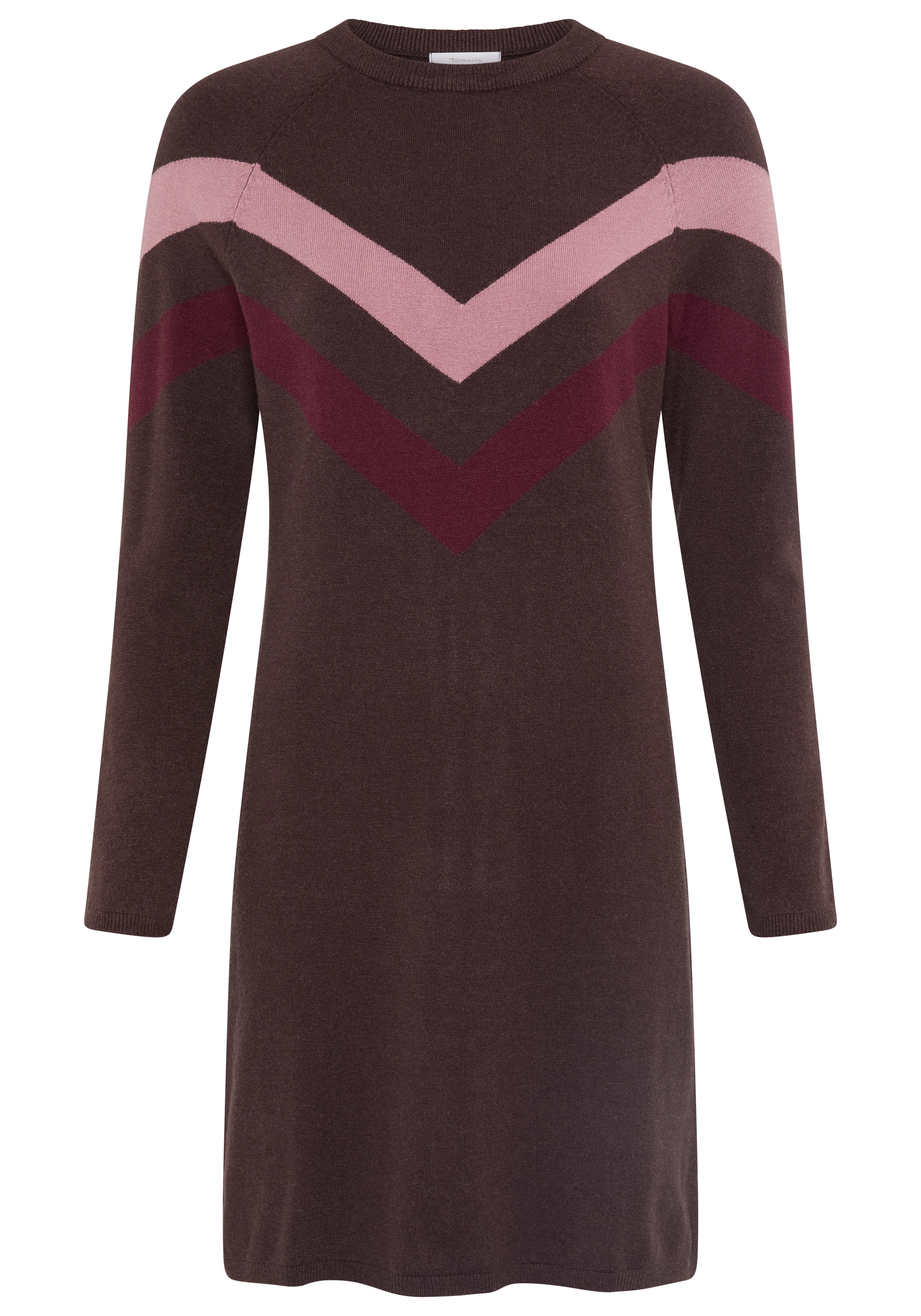 Tamaris Knitted dress in Brown: front