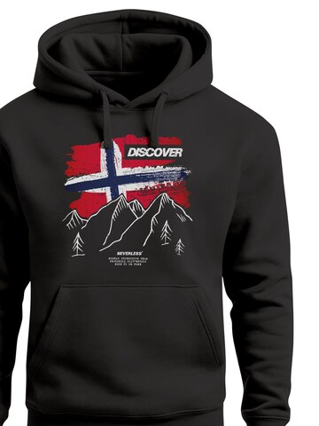 Neverless Sweatshirt 'Discover Norway' in Black