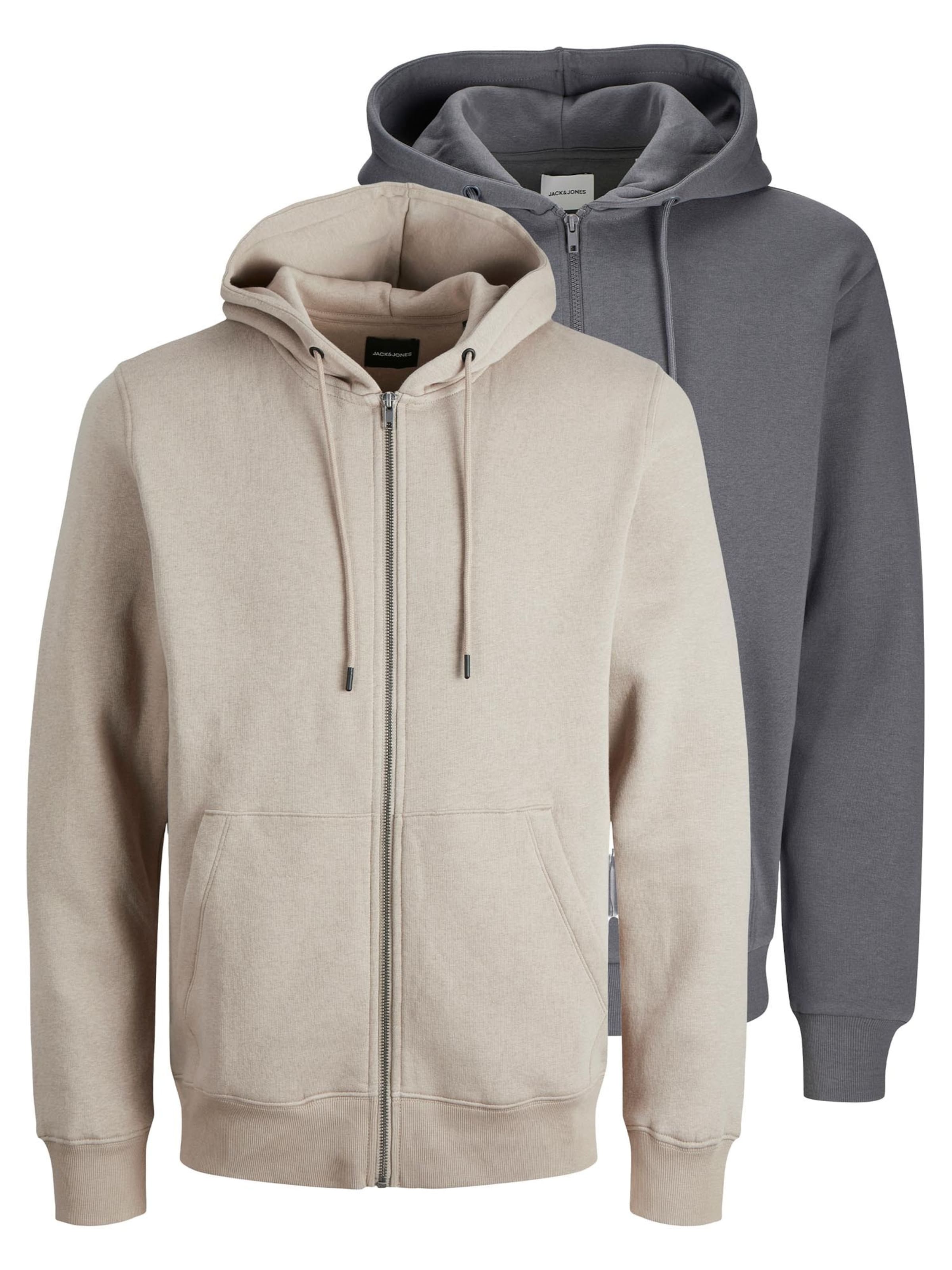 JACK & JONES Zip-Up Hoodie 'Bradley' in Cappuccino, Item view