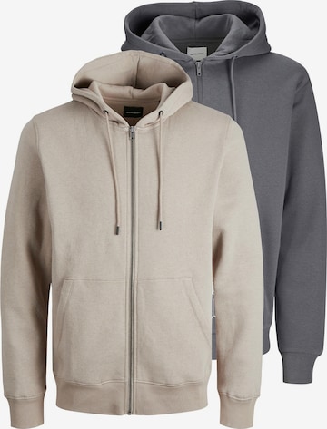 JACK & JONES Sweatjacke 'Bradley' in Braun: Vorderseite